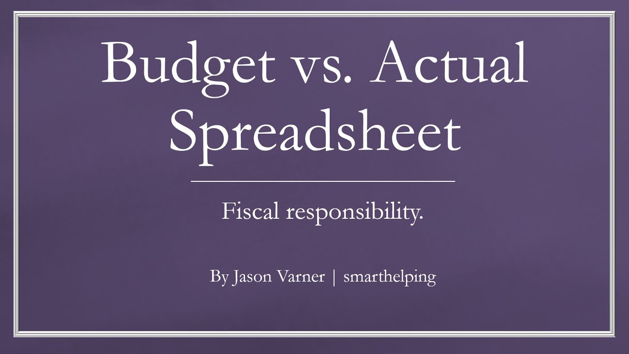 Excel Budget Vs. Actual Monthly Tracking Template - YouTube