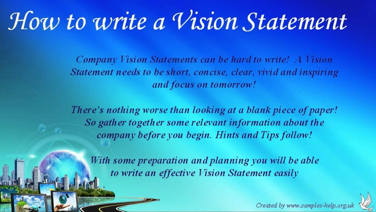 Writing company vision and mission