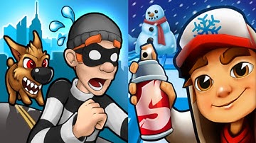 Robbery Bob vs Subway Surfers Gameplay Android,ios Part 97