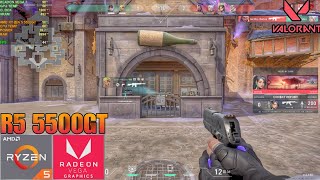 Valorant In Ryzen 5 5500GT Vega 7 & 16gb Ram | No Graphic Card Gaming Test