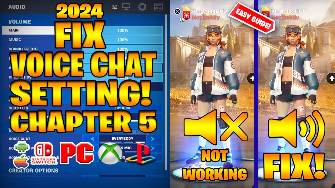 How To FIX GAME VOICE CHAT SETTING Not Working Fortnite 2024 PS XBOX 
