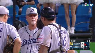 07/15 兄弟 vs Lamigo 八局下，黃鈞聲在本壘攻防戰中疑似受傷，觀察後暫無大礙，繼續比賽