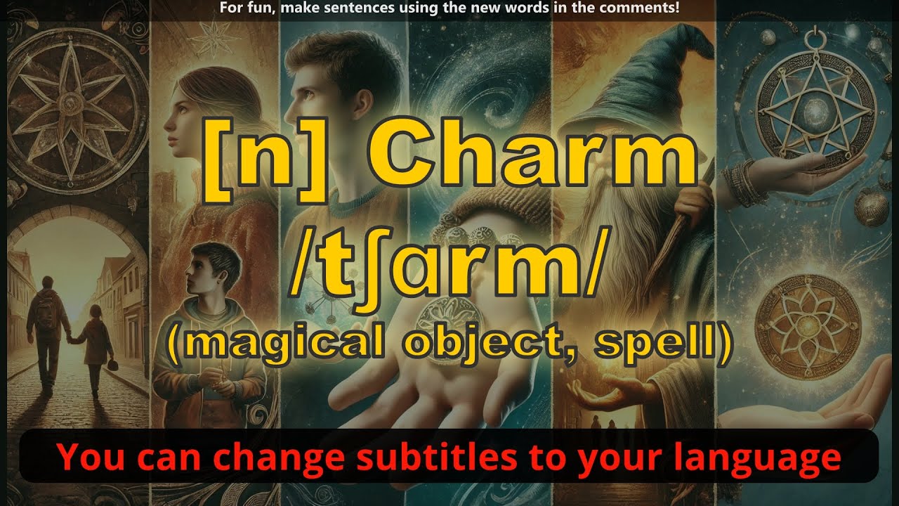 [n] Charm meaning (magical object, spell) with 5 examples