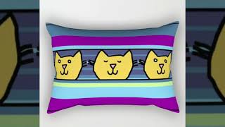 Fun Cat pillows now available from Society6.com by #ellenhenryart