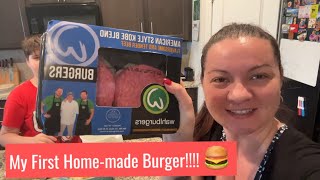 Making Burgers at Home for first time!!! Wahlburgers - Delicious!