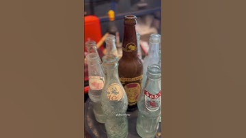 Vỏ chai nước giải khát trước 75: bia (Lade) con cọp, xá xị con cọp, top, segi, bgi... #doxua