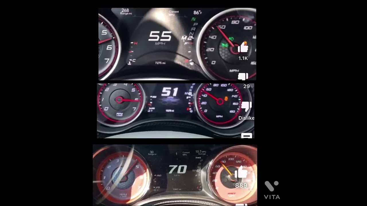 Dodge Charger R/T VS Dodge Charger Scatpack VS Dodge Charger SRT Hellcat 0-100 Race