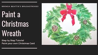 wreath christmas paint card own