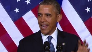 President Barack Obama talks about U.S. intelligence