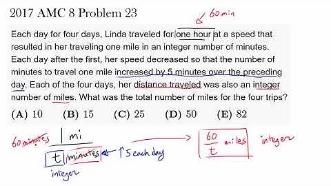 2017 AMC 8 Problem 23 (Speed, Distance, and Time; Factors)