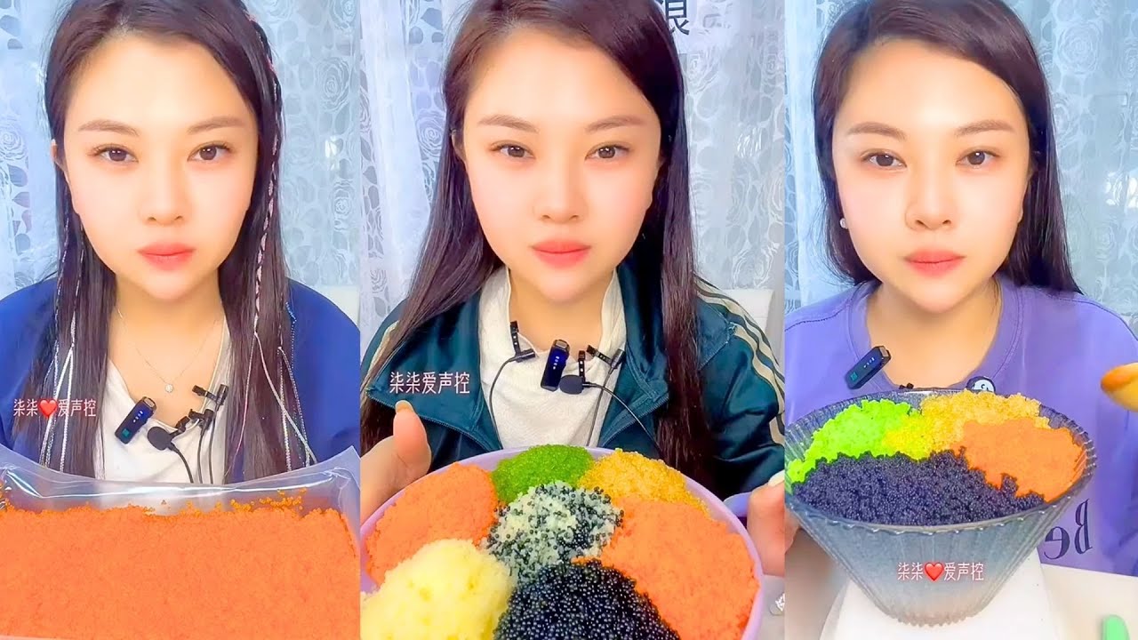 Chinese Colorful Fish Roe ASMR Eating | Soft Pop & Crunch Seafood Mukbang #22