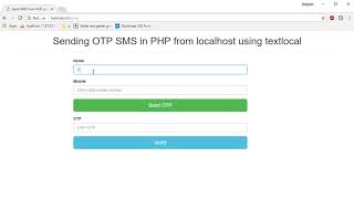 Sending OTP SMS in PHP from localhost using textlocal screenshot 4