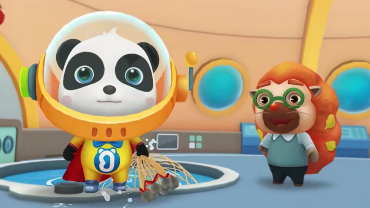 Super Panda Rescues Mr. Guo from Underwater - Play and Help Superhero Little Panda - Babybus Games