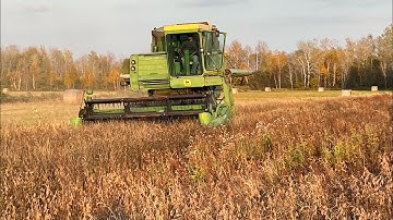 John Deere 4400 combine northern MN soybean harvest