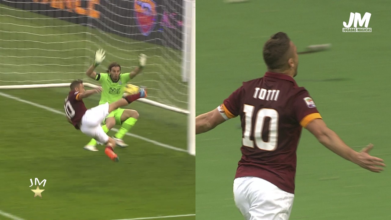 Totti a los 39 años marca el GOL de su vida!