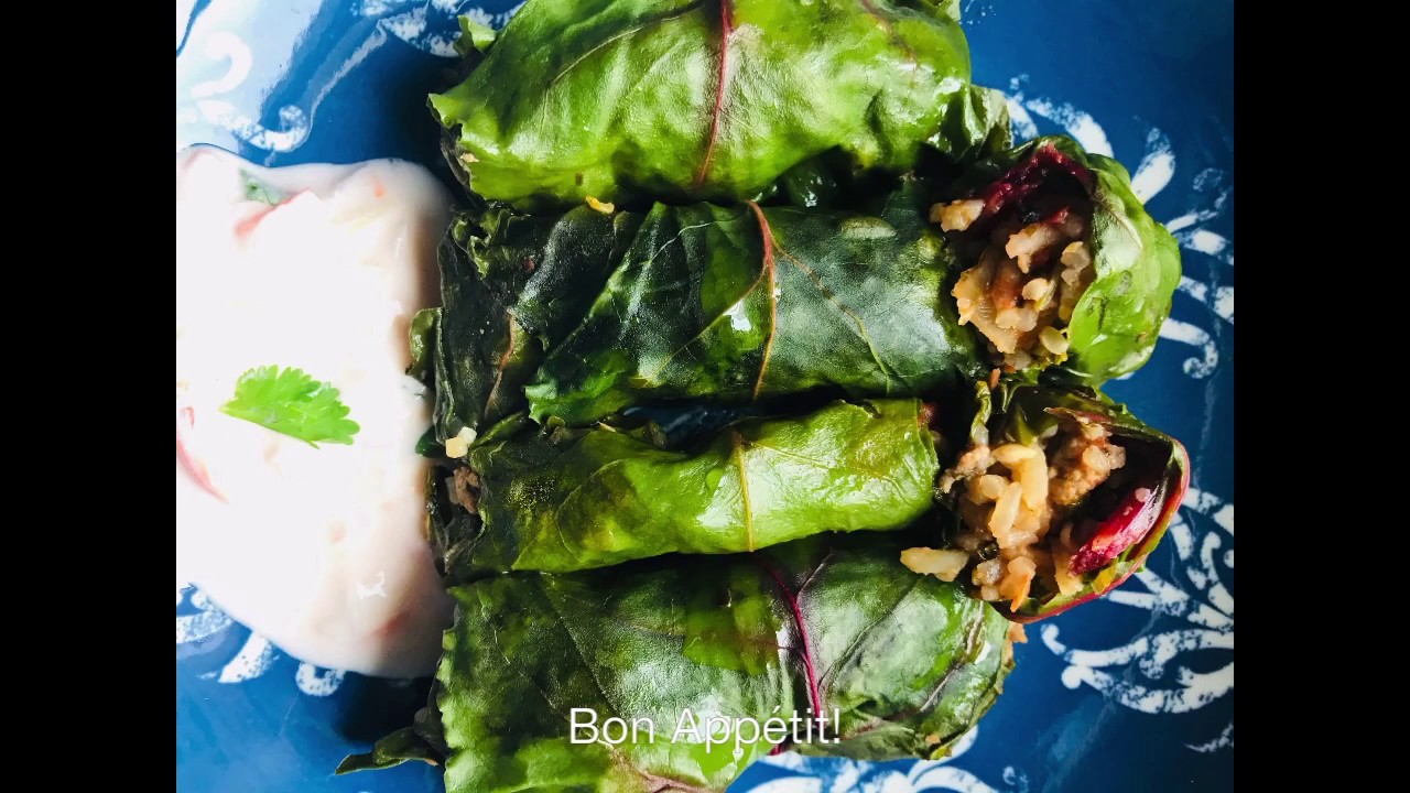 Beet Greens Dolma or Stuffed Beet Leaves YouTube