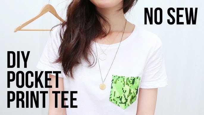 DIY Pocket Print Tee (No Sewing Required) | cathydiep - YouTube diy-pocket-print-tee-no-sewing-required-cathydiep-youtube