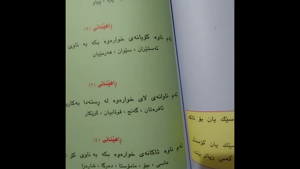 موضوع اسم المفرد واسم الجمع في اللغة الكردية مع حل التمارين للصف الخامس الاعدادي 