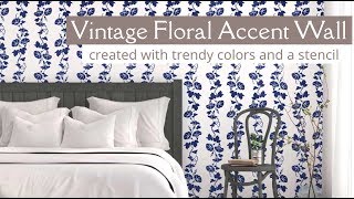 How To Stencil a Vintage Floral Wall Using a Border Stencil