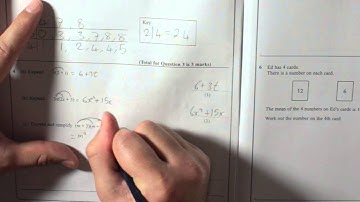 Edexcel GCSE Paper 1 June 2013 Question 4 - Expand Simplify Expressions