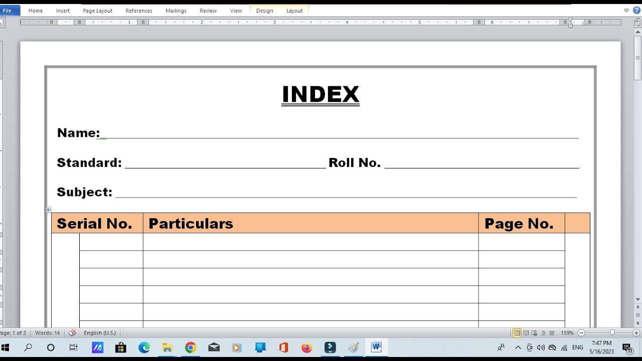 How to Make Notebook Index || Project Index || Copy Index || Book Index ...