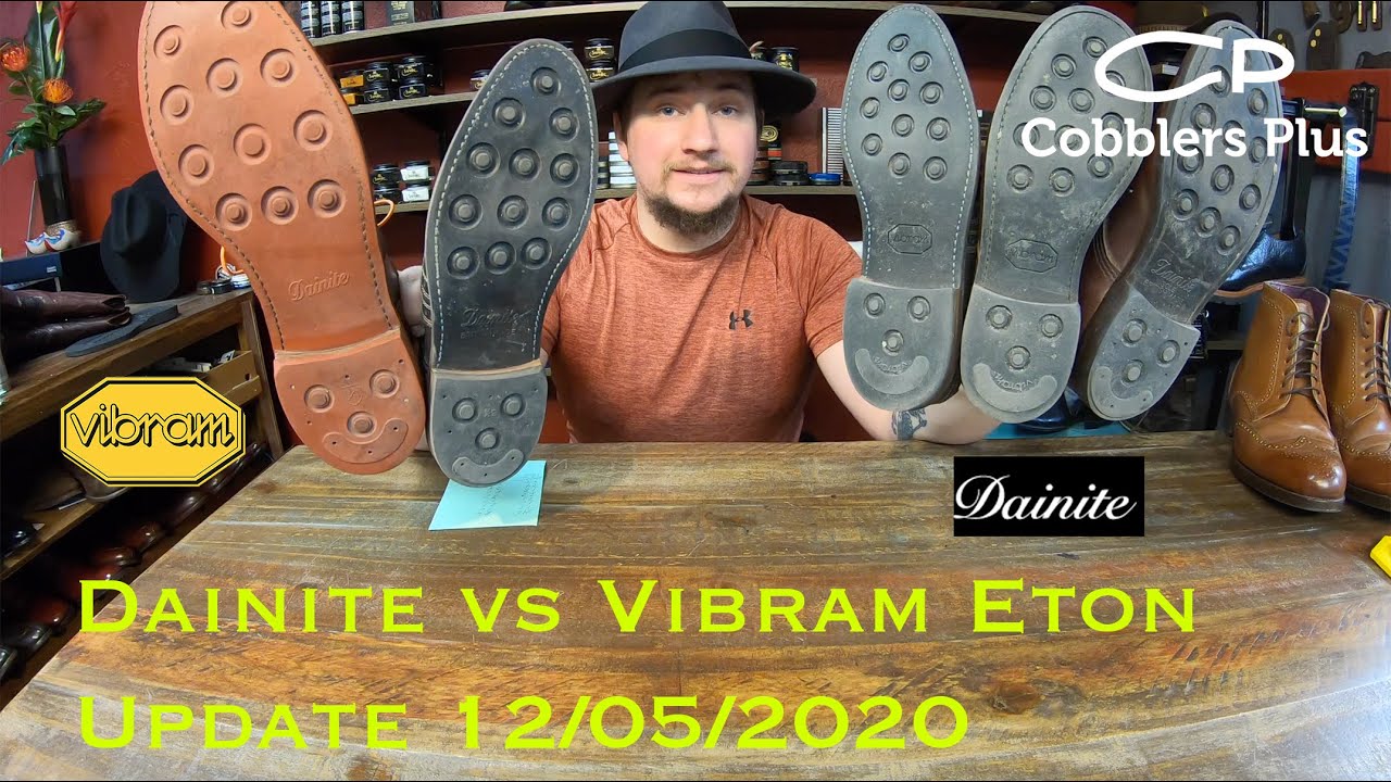 Dainite vs Vibram Eton Soles Testing Side by Side on Redwing 9042 and Allen Edmonds Shoes 12