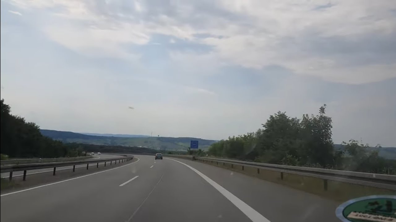 Entering Luxembourg from Germany, road drive on highway – Beautiful scenery