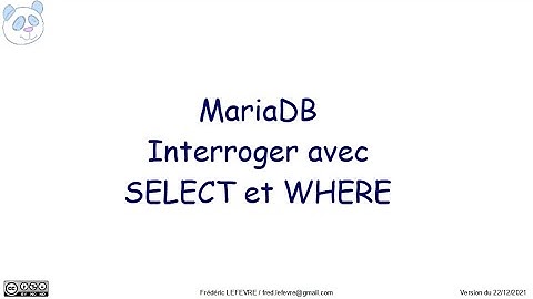 MariaDB - Interroger avec SELECT et WHERE