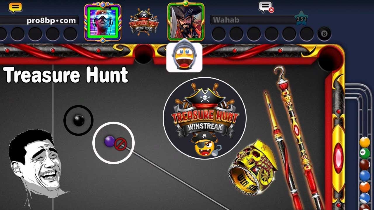 8 ball pool Treasure Hunt Win Streak ???? New Ring And Cue Free