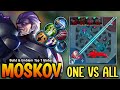 One vs all super intense battle moskov new gold lane build  emblem  build top 1 global moskov