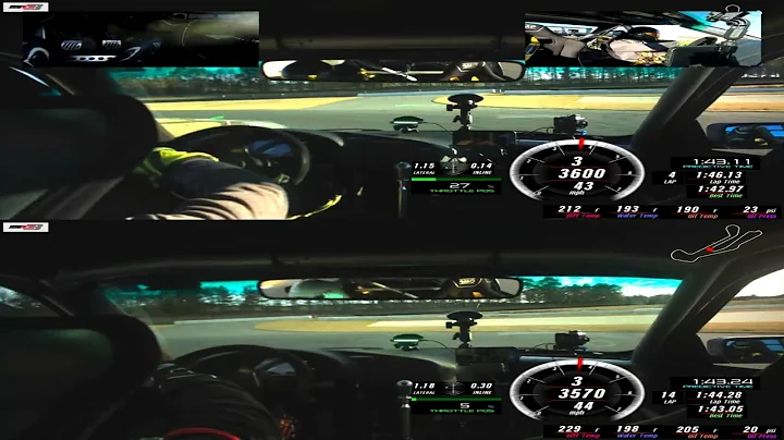 Pro driver/coach Andrew Rains (top) v Me (bottom) ...