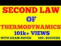 SECOND LAW OF THERMODYNAMICS || 2nd LAW OF THERMODYNAMICS || WITH EXAM NOTES ||
