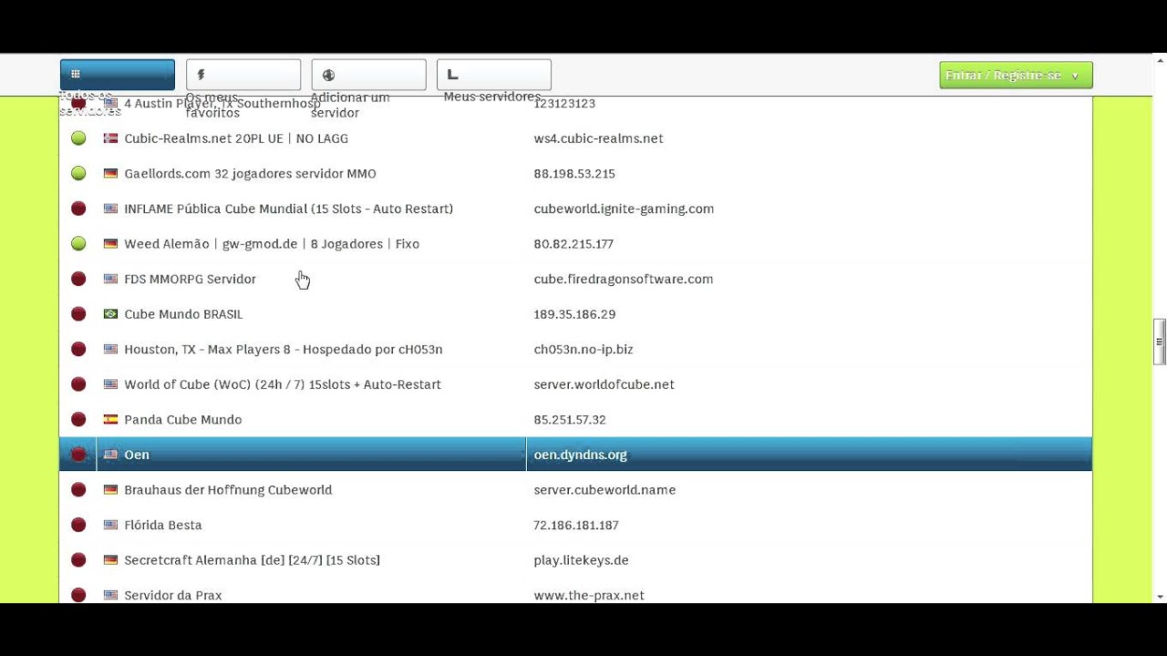server do cube world e um oi