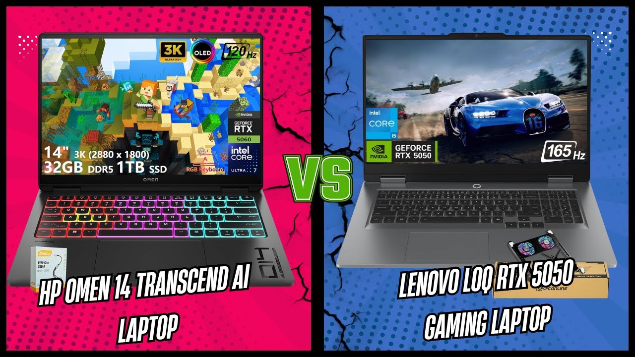 Which Gaming Laptop Delivers Best Performance? HP Omen 14 Transcend VS Lenovo LOQ RTX 5050
