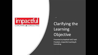 Clarifying the learning objective