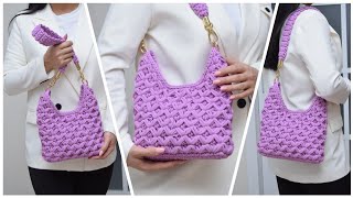 Easy to make and cool crochet bag Crochet pattern Video tutorial Легкий узор и крутая сумка Видео МК