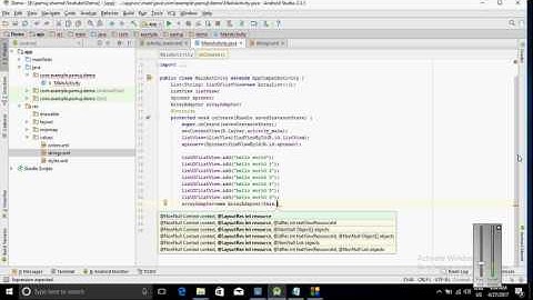 implement simple listview and spinner