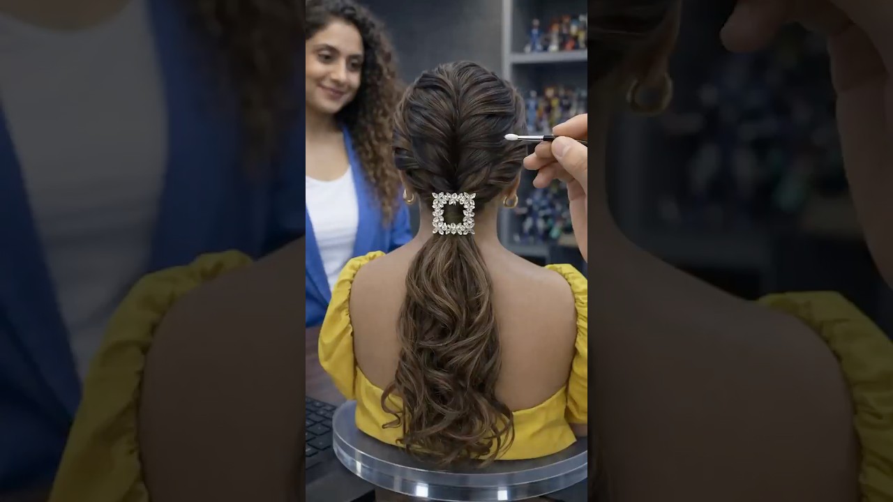 Perfect Barbie ponytail hairstyle tutorial #hair #ponytailtutorial #shorts #hairstyle