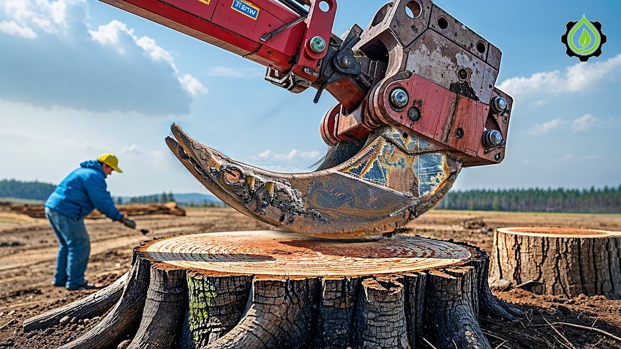 Extreme Dangerous Fastest Big Chainsaw Cutting Tree Machines | Monster Stump Removal Excavator #121