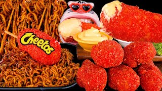 Black Bean Noodles \& Cheetos Chicken Eating Show | REALMOUTH's ASMR MUKBANG