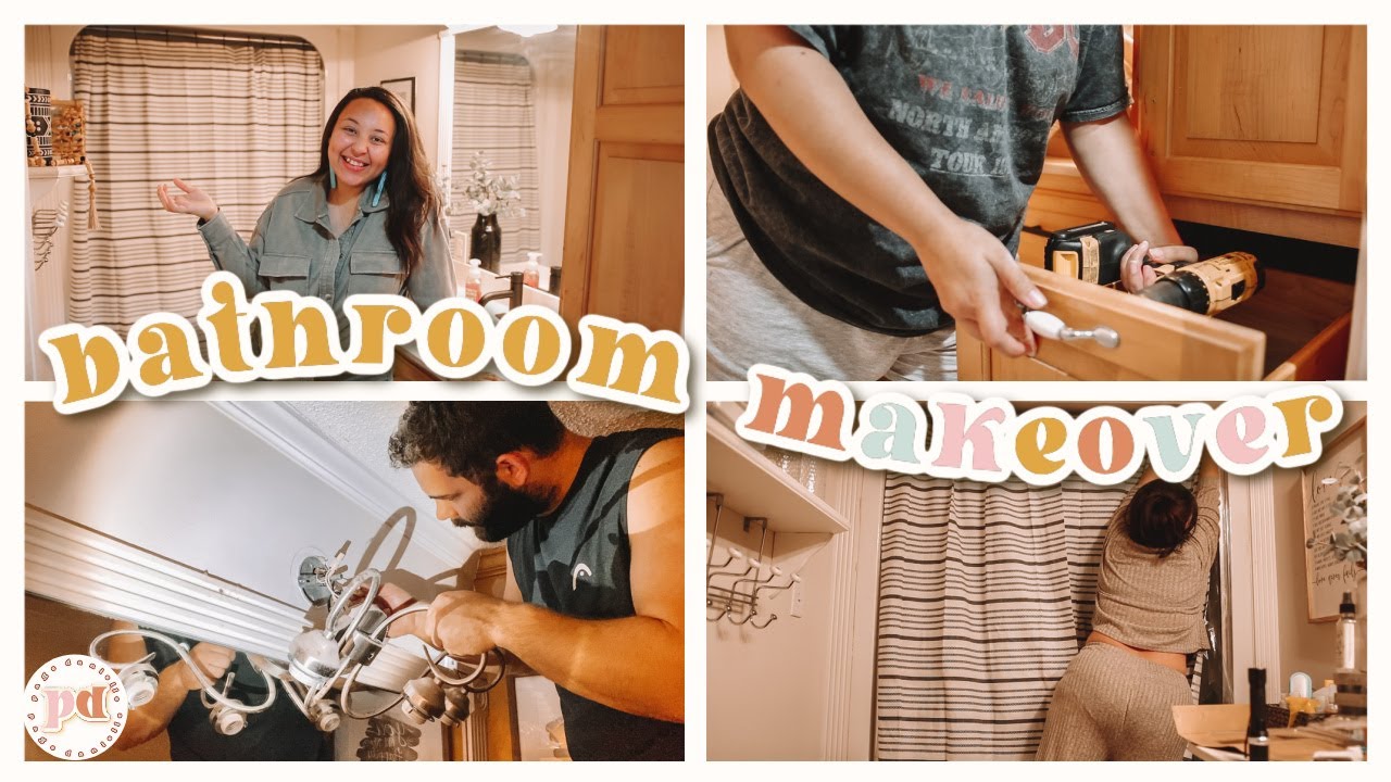 DIY BATHROOM MAKEOVER ON A BUDGET! | SMALL KIDS BATHROOM DECORATING IDEAS | Page Danielle