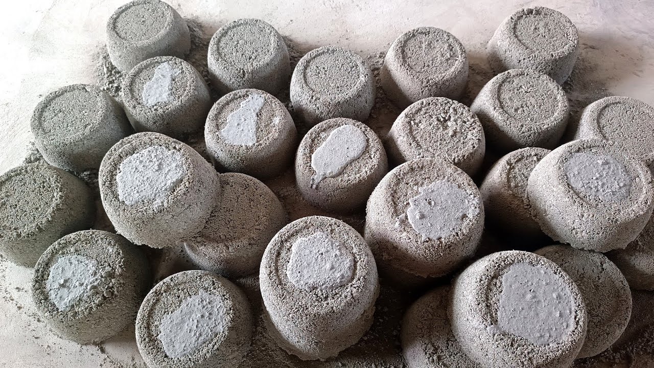 New ✅ Black Concrete Bowls Paste On Top Crunchy Munchy Soft Dry Floor Crumbling Relaxing Sounds 😴