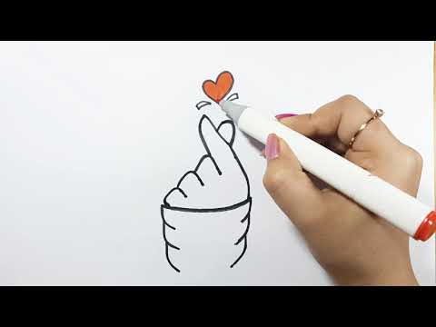 Video Cách vẽ BÀN TAY THẢ TIM Đơn giản Xinh xắn :)) II Ong... - youtube