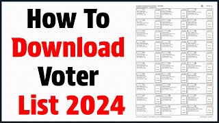 How To Download Voter List 2024 | मतदाता सूची डाउनलोड करें | voter list pdf kaise download kare