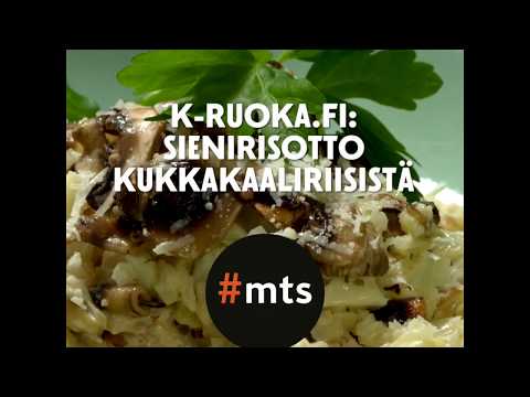 Helppo broileri-sienirisotto ja Kaakao-cappuccinovanukas. 