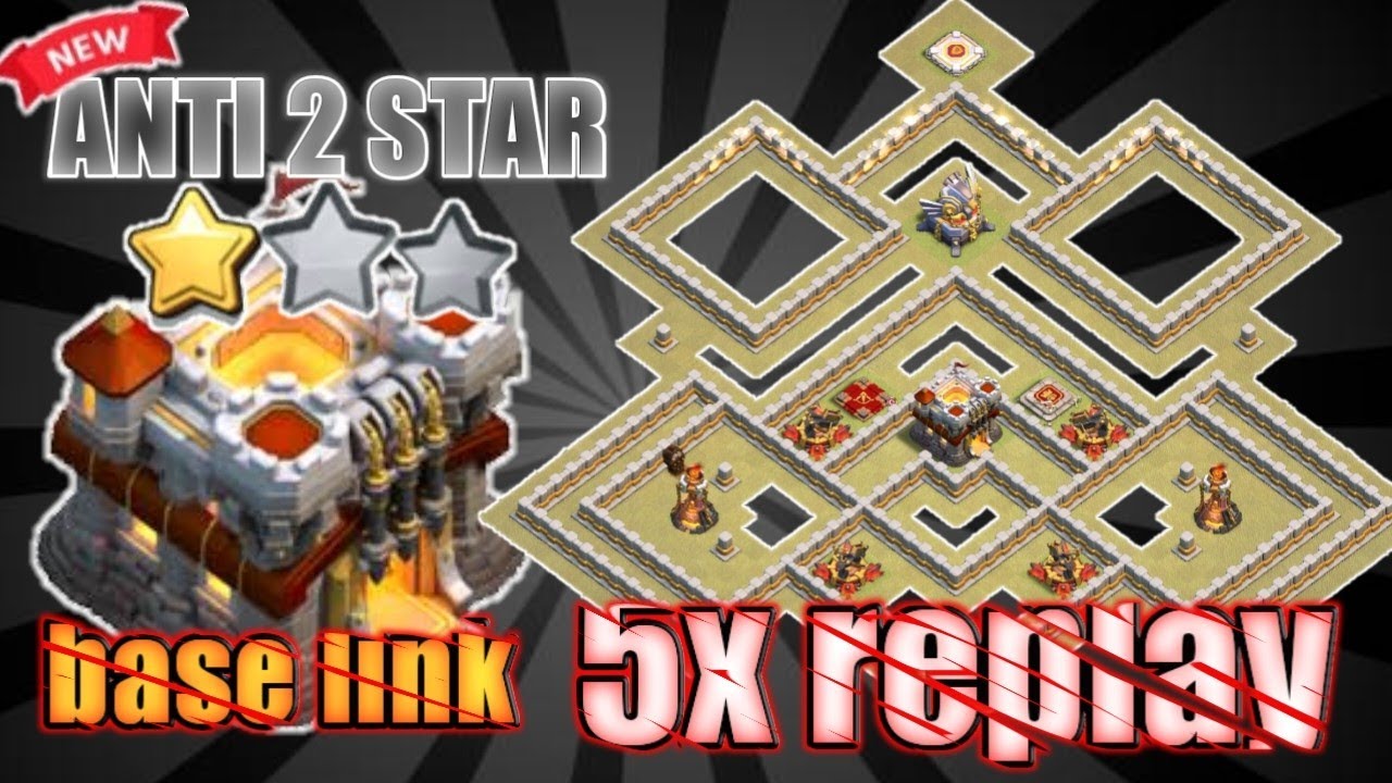 only 1 star th11 trophy/war base link with 5x replay | best th11 war base | anti 1 star th11 warbase