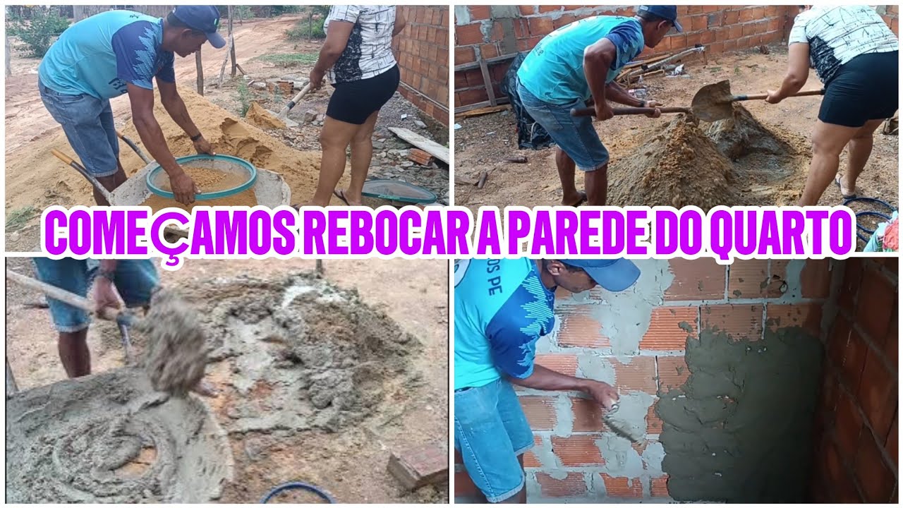 MAS UMA ETAPA DA CONSTRUÇÃO//COMEÇAMOS REBOCAR AS PAREDES DO QUARTO