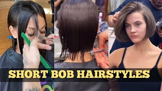How to cut short bob haircut || Layered bob haircut popular Haircut tutorial || The Bob haircut.