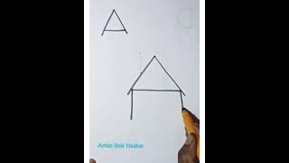 Drawing with A,B,C,D,E,F in a very simple way.খুব সহজ পদ্ধতিতে A,B,C,D,E,F  দিয়ে অঙ্কন।