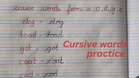 Cursive writing for beginner Lesson 5 ll Words Practice ll Cursive Hand writing ll Cursive letter